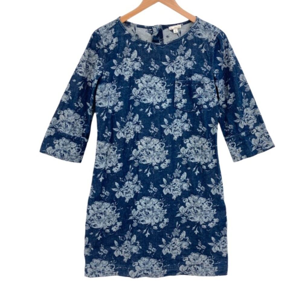 Denim Short Floral Shirt Dresses Size 6 NWT